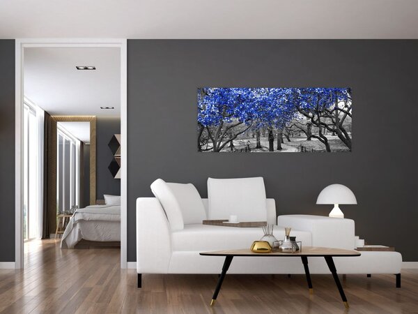 Slika - Modra drevesa, Central Park, New York (120x50 cm)