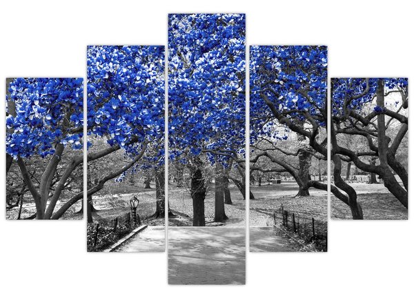 Slika - Modra drevesa, Central Park, New York (150x105 cm)