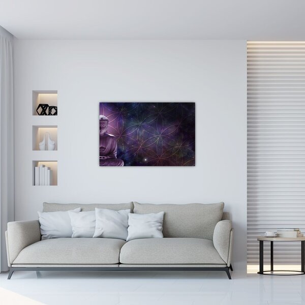 Slika - Buda z rožami življenja (90x60 cm)