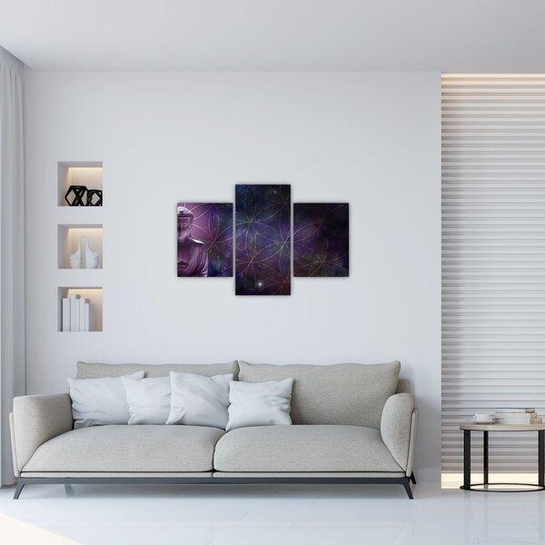 Slika - Buda z rožami življenja (90x60 cm)