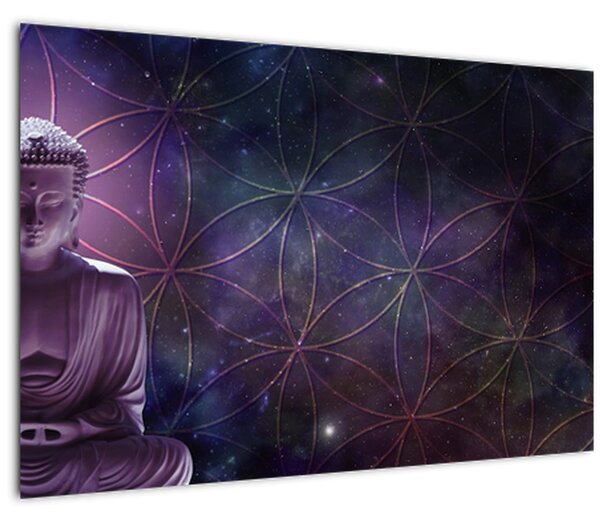 Slika - Buda z rožami življenja (90x60 cm)