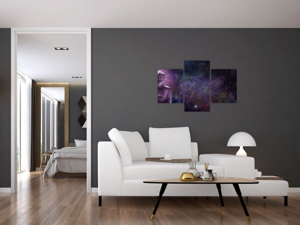 Slika - Buda z rožami življenja (90x60 cm)