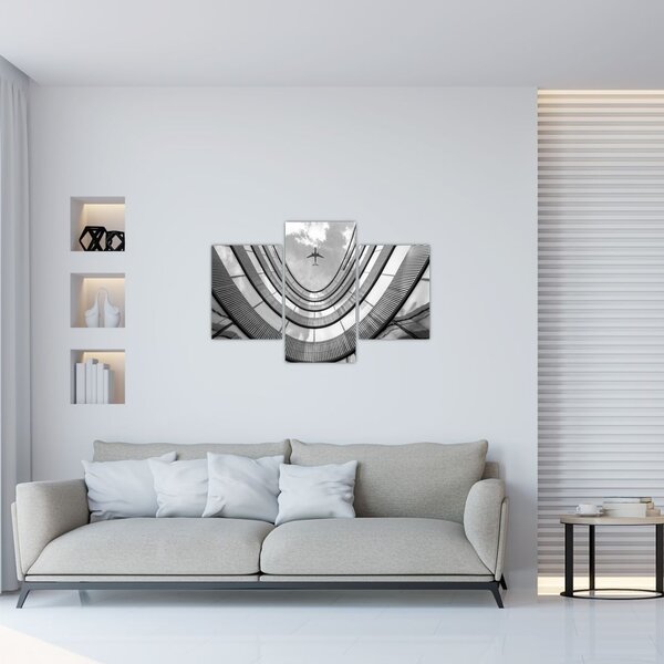 Slika - Letalo nad zgradbo (90x60 cm)