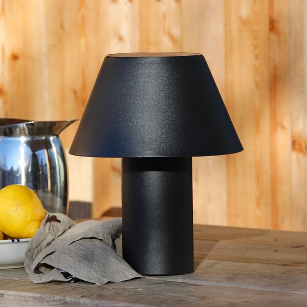 Markslöjd LED solarna stolna lampa Vivo, crna, IP44, visina 30 cm, dim., prigušiva, Crno, Metal