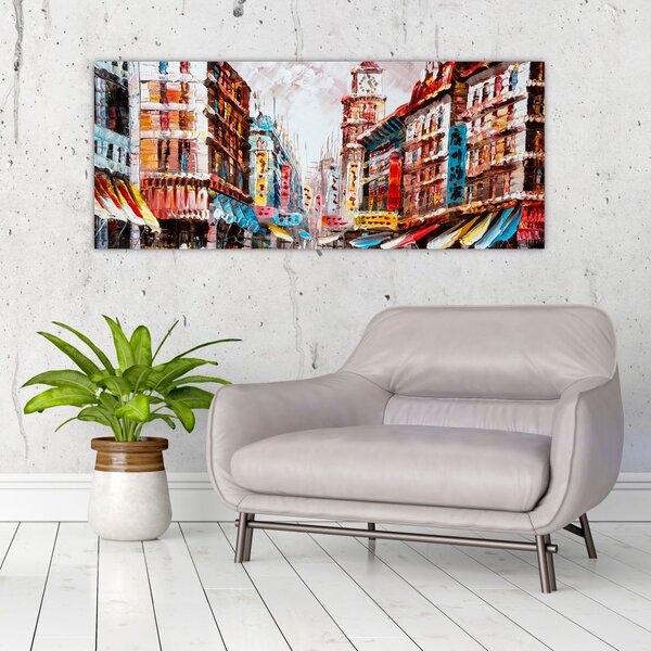 Slika - Hong Kong, oljna slika (120x50 cm)