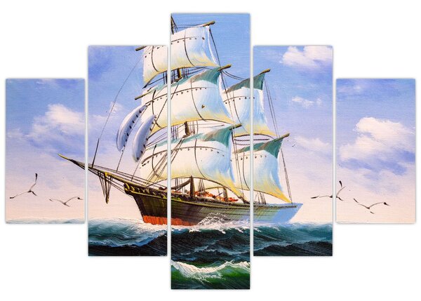 Slika ladje na valovih (150x105 cm)
