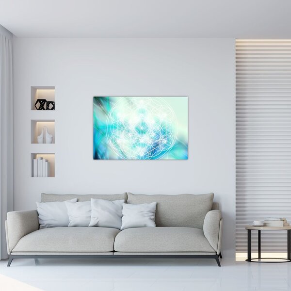 Slika - Merkaba v turkiznem ozadju (90x60 cm)