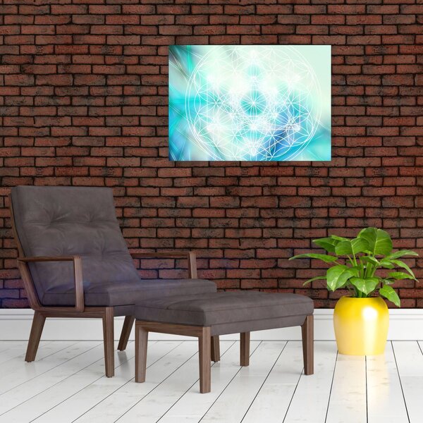 Slika - Merkaba v turkiznem ozadju (70x50 cm)