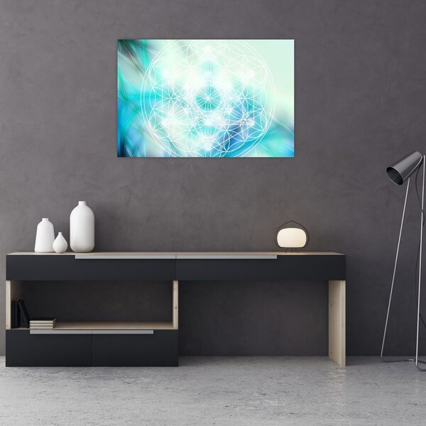 Slika - Merkaba v turkiznem ozadju (90x60 cm)