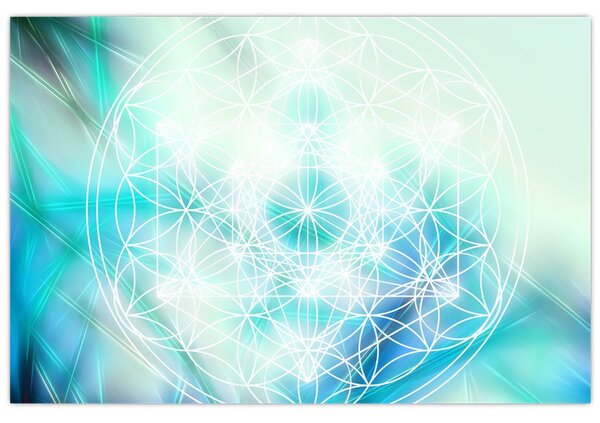 Slika - Merkaba v turkiznem ozadju (90x60 cm)