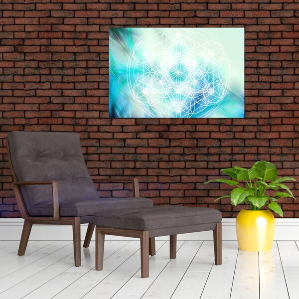 Slika - Merkaba v turkiznem ozadju (90x60 cm)
