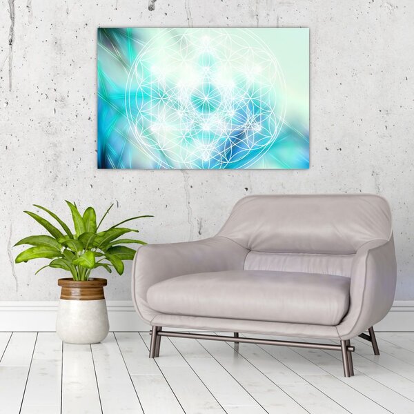 Slika - Merkaba v turkiznem ozadju (90x60 cm)