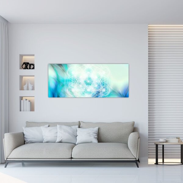 Slika - Merkaba v turkiznem ozadju (120x50 cm)