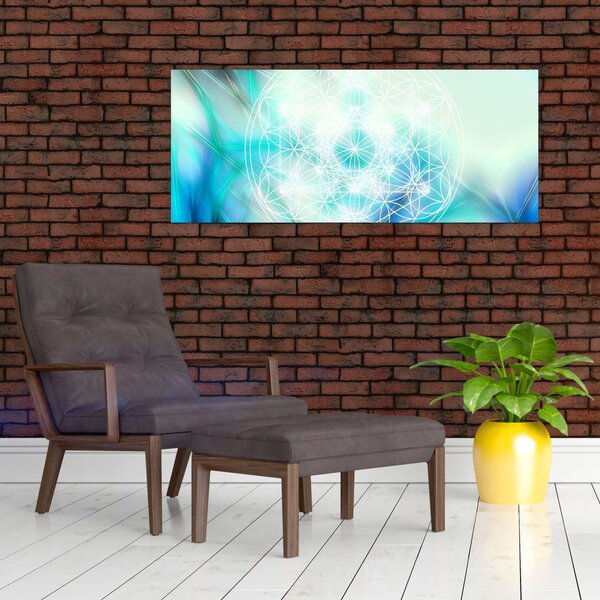 Slika - Merkaba v turkiznem ozadju (120x50 cm)