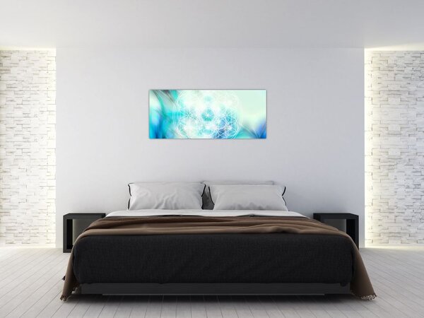 Slika - Merkaba v turkiznem ozadju (120x50 cm)