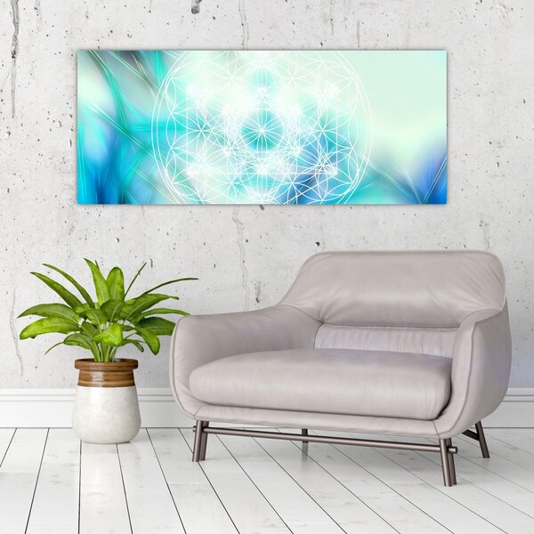 Slika - Merkaba v turkiznem ozadju (120x50 cm)