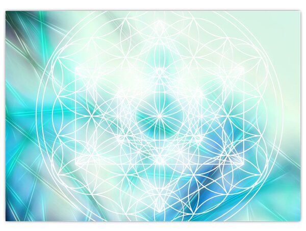 Slika - Merkaba v turkiznem ozadju (70x50 cm)