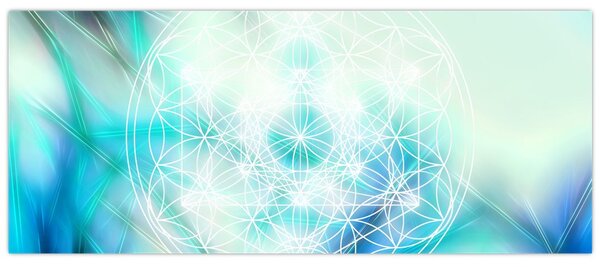 Slika - Merkaba v turkiznem ozadju (120x50 cm)
