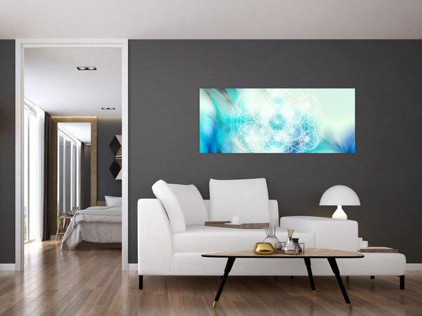 Slika - Merkaba v turkiznem ozadju (120x50 cm)