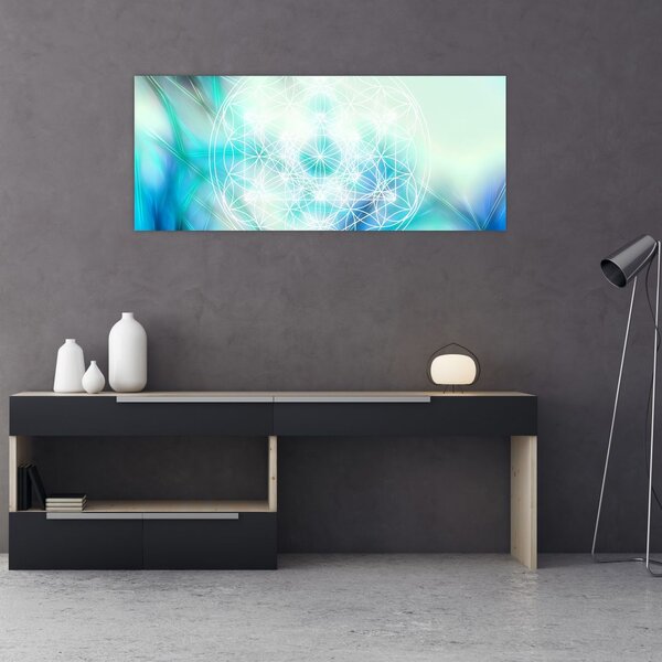 Slika - Merkaba v turkiznem ozadju (120x50 cm)