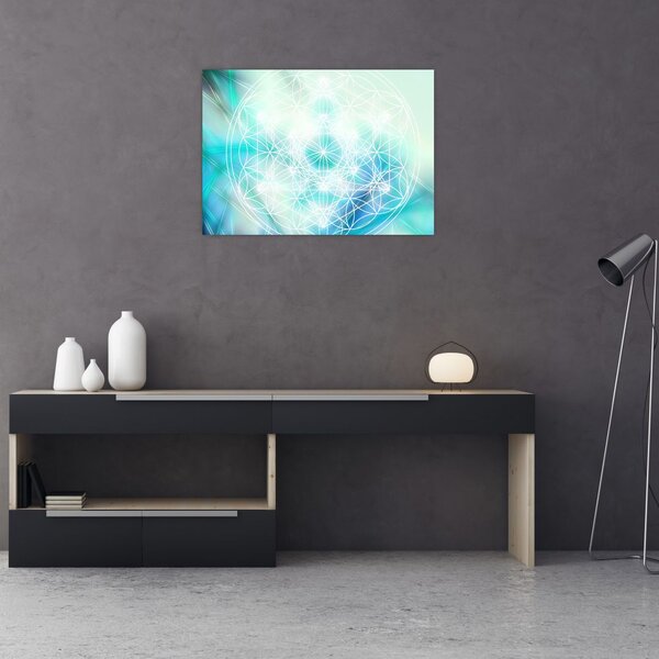 Slika - Merkaba v turkiznem ozadju (70x50 cm)
