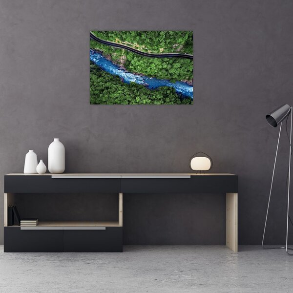 Slika - Reka med gorami, Kavkaz, Rusija (70x50 cm)