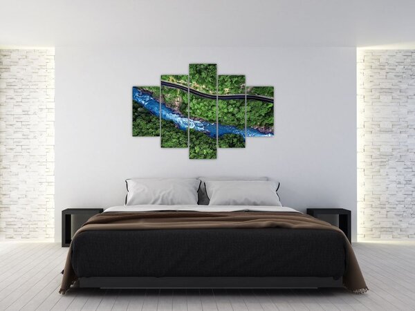 Slika - Reka med gorami, Kavkaz, Rusija (150x105 cm)
