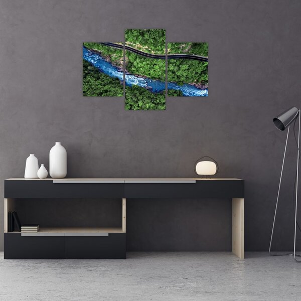 Slika - Reka med gorami, Kavkaz, Rusija (90x60 cm)