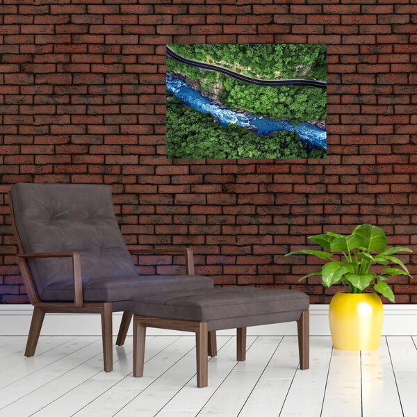 Slika - Reka med gorami, Kavkaz, Rusija (70x50 cm)