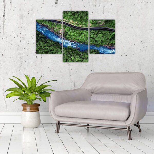 Slika - Reka med gorami, Kavkaz, Rusija (90x60 cm)