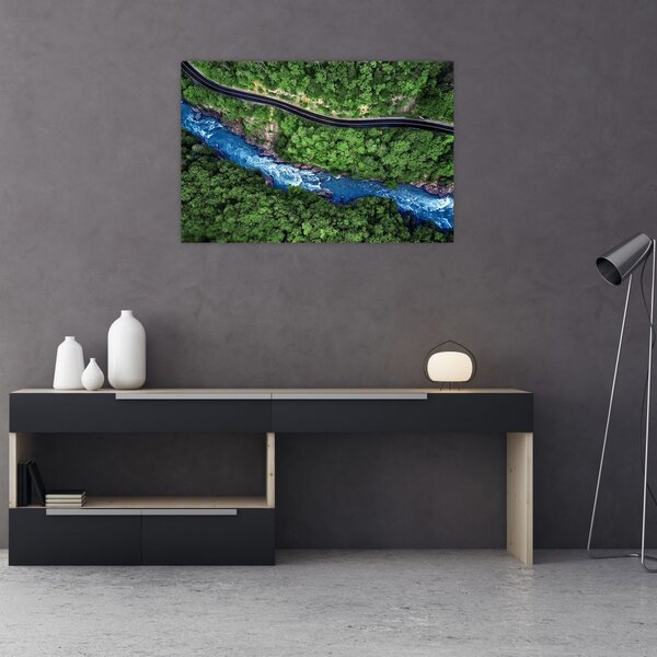 Slika - Reka med gorami, Kavkaz, Rusija (90x60 cm)