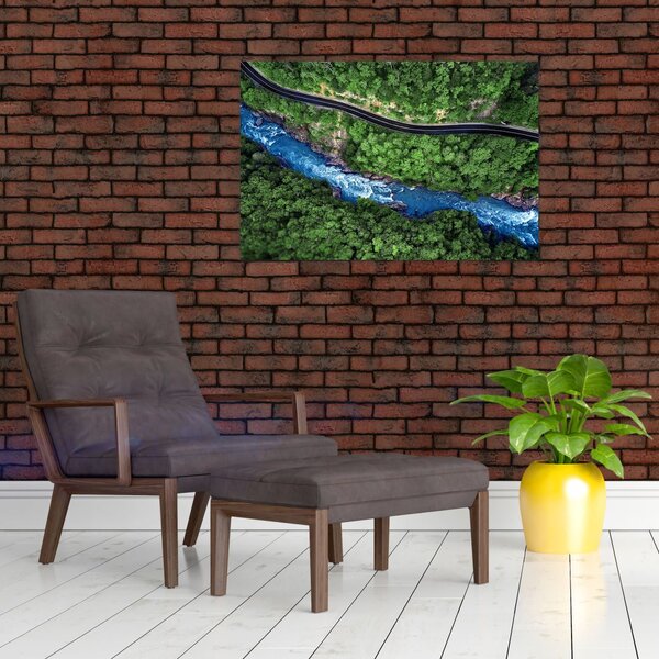 Slika - Reka med gorami, Kavkaz, Rusija (90x60 cm)