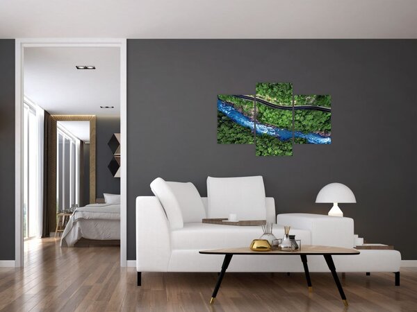 Slika - Reka med gorami, Kavkaz, Rusija (90x60 cm)
