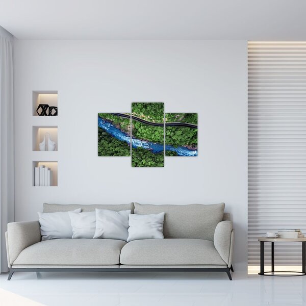 Slika - Reka med gorami, Kavkaz, Rusija (90x60 cm)