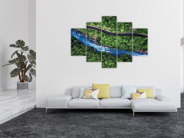 Slika - Reka med gorami, Kavkaz, Rusija (150x105 cm)