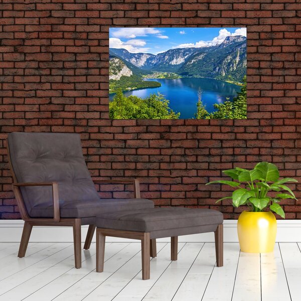 Slika - Hallstattsko jezero, Hallstatt, Avstrija (90x60 cm)