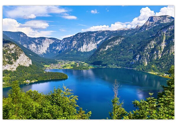 Slika - Hallstattsko jezero, Hallstatt, Avstrija (90x60 cm)