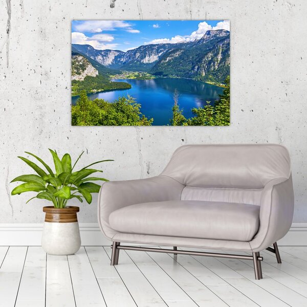 Slika - Hallstattsko jezero, Hallstatt, Avstrija (90x60 cm)