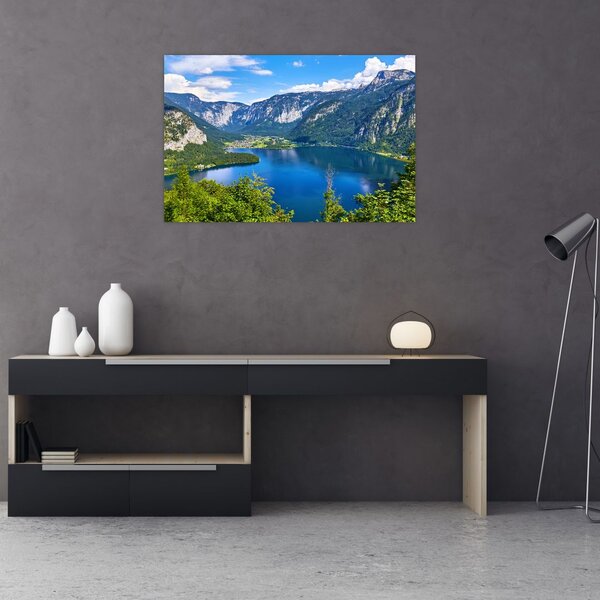 Slika - Hallstattsko jezero, Hallstatt, Avstrija (90x60 cm)