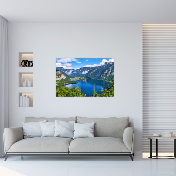 Slika - Hallstattsko jezero, Hallstatt, Avstrija (90x60 cm)