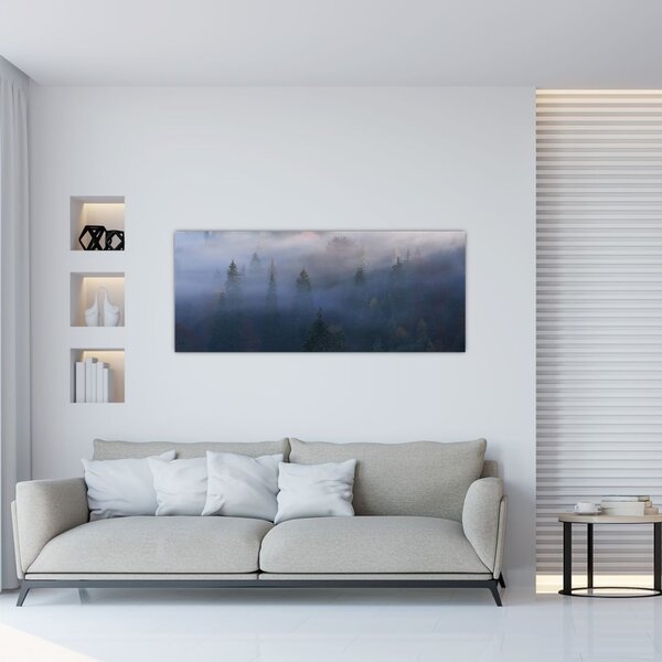 Slika - Gozd v megli, Karpati, Ukrajina (120x50 cm)