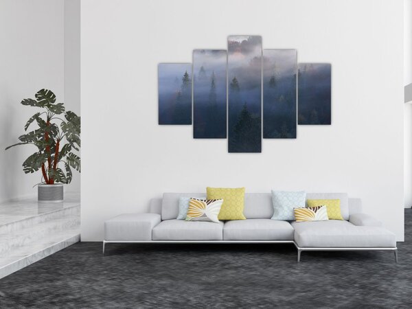 Slika - Gozd v megli, Karpati, Ukrajina (150x105 cm)