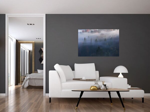 Slika - Gozd v megli, Karpati, Ukrajina (90x60 cm)