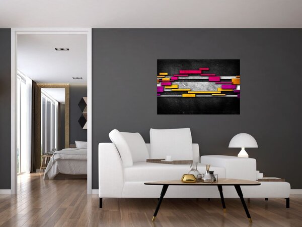 Slika barvite abstrakcije na črnem ozadju (90x60 cm)