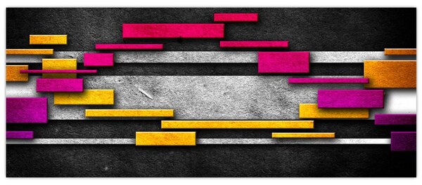 Slika barvite abstrakcije na črnem ozadju (120x50 cm)