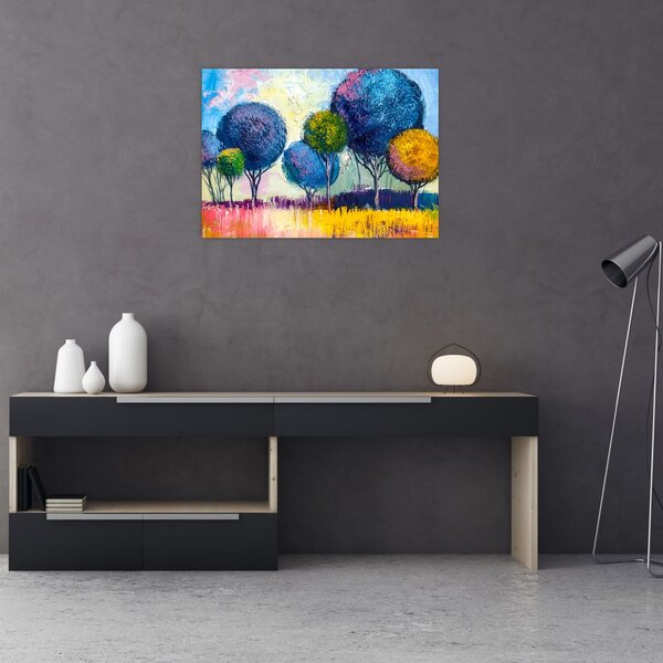 Slika kupolastih dreves, oljna slika (70x50 cm)