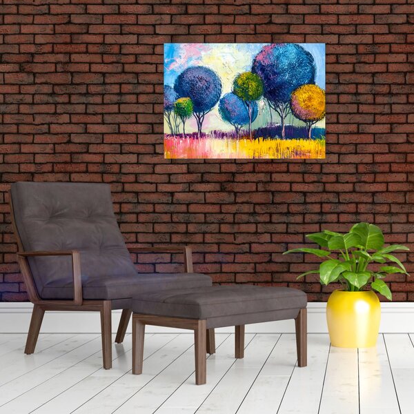 Slika kupolastih dreves, oljna slika (70x50 cm)