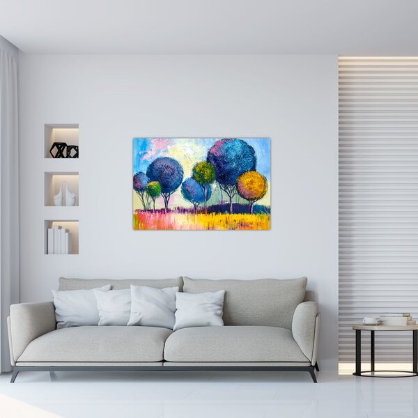 Slika kupolastih dreves, oljna slika (90x60 cm)