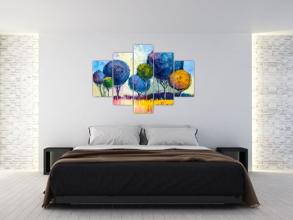 Slika kupolastih dreves, oljna slika (150x105 cm)