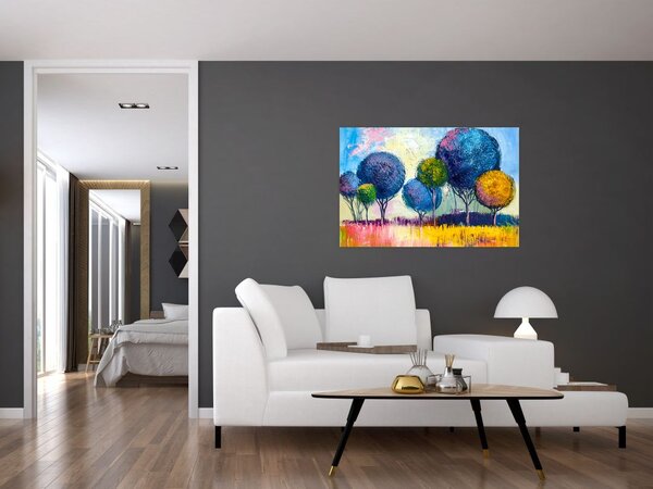 Slika kupolastih dreves, oljna slika (90x60 cm)